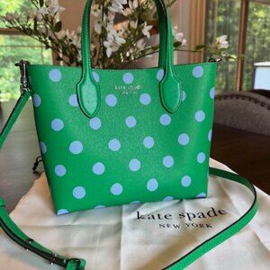 Kate Spade Bleecker Sunshine Dot Medium Crossbody Tote - Candy Grass Green